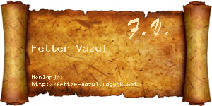 Fetter Vazul névjegykártya
